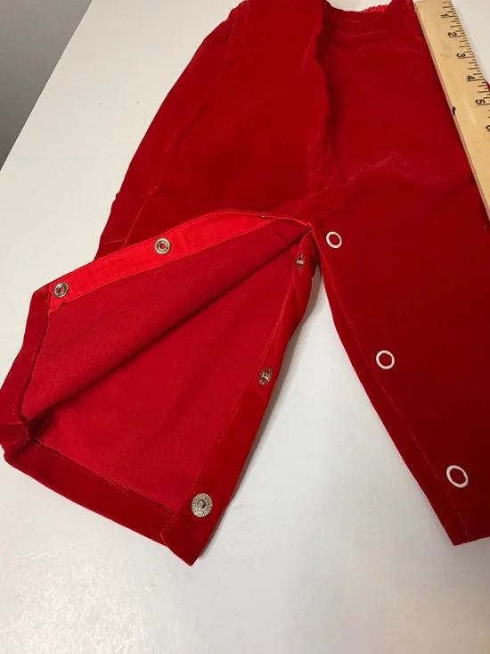 Vintage Baby Togs 2pc Red/White Cotton/Velvet button vest and pant set. 1960’s? - Picture 11 of 11
